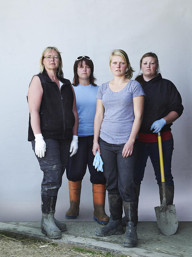 Female Group Feed Lot Workers Photograph by Blake Little