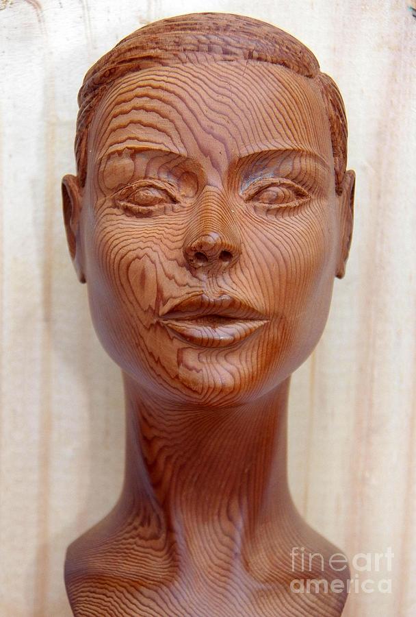 Female Head Bust - Front View Sculpture by Ronald Osborne