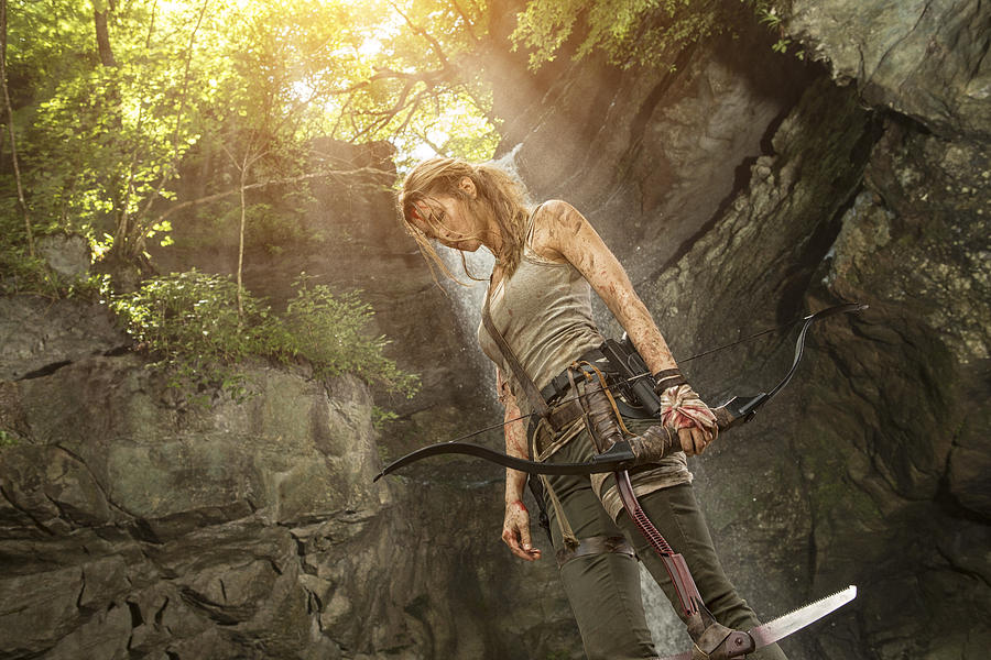 Female Heroine in the Jungle Hunting with Pick Axe Photograph by Inhauscreative