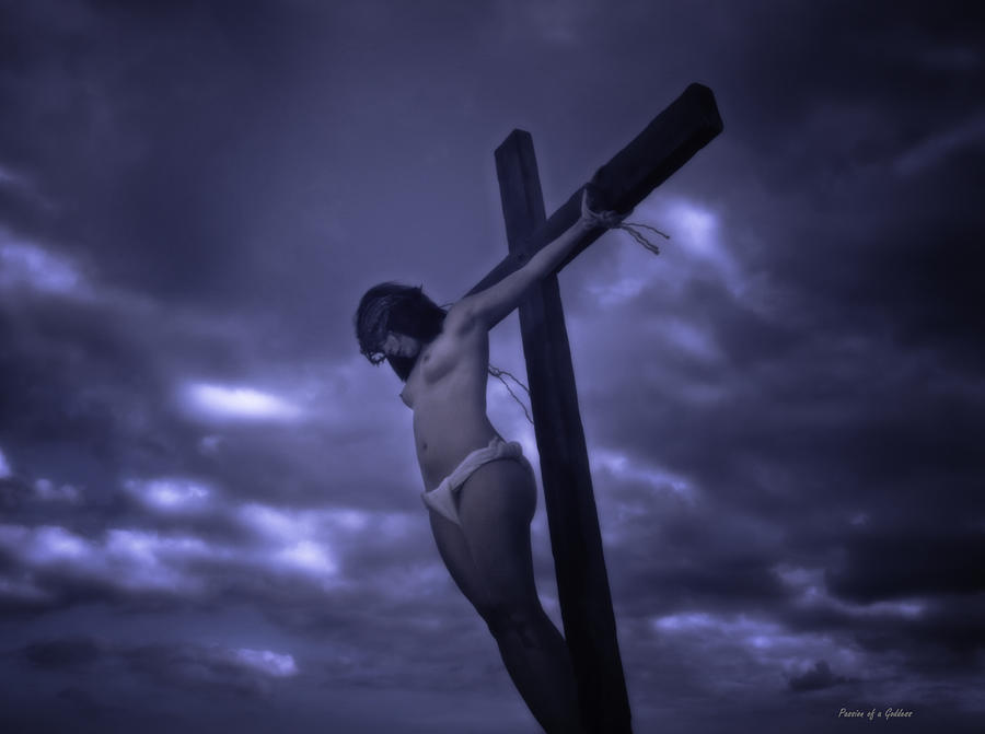 Jesus Christ Photograph - Female Jesus crucified by Ramon Martinez