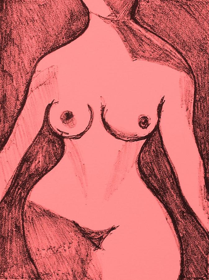 Nude Drawing - Female Nude Figure by Anita Dale Livaditis