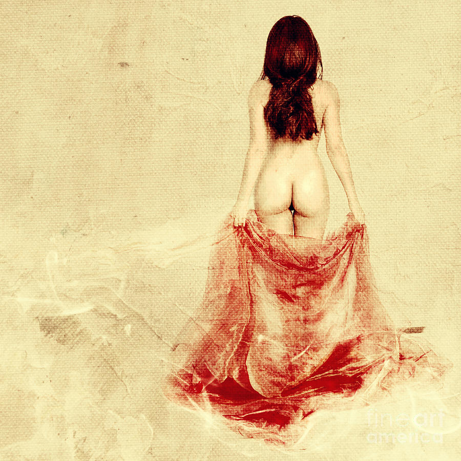 Female Nude from behind Digital Art by Jelena Jovanovic
