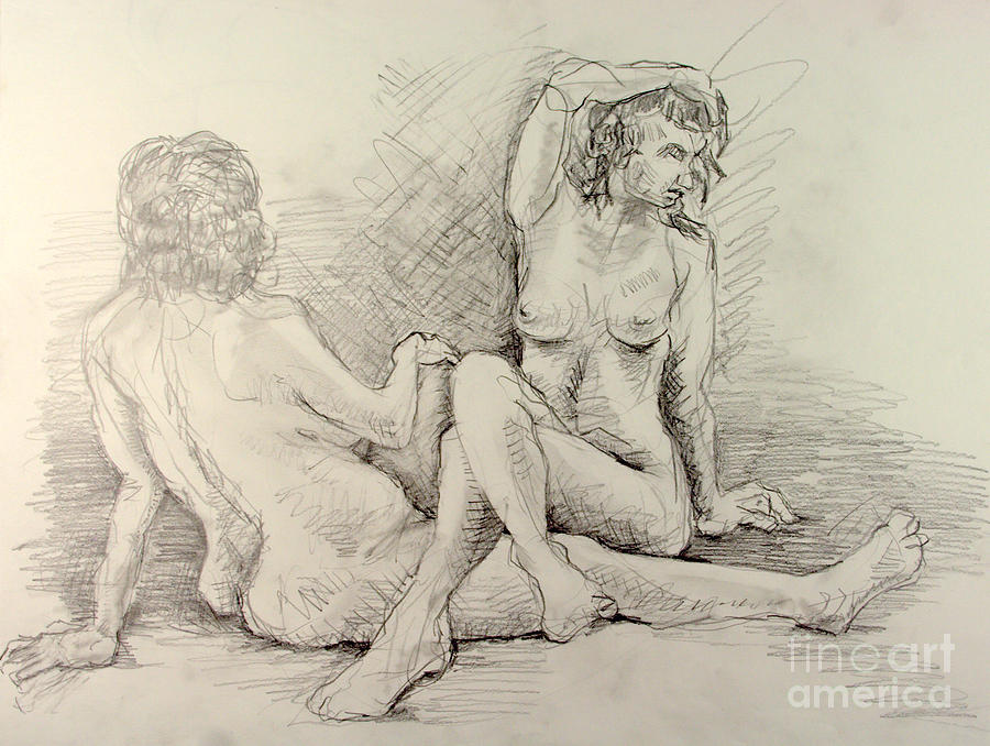 Nude Drawing - Female nudes by Andy Gordon