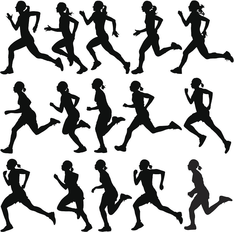 Female Runners In Silhouette Drawing by Ace_Create Female Runners In Silhouette Drawing by Ace_Create