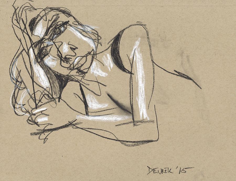 Abstract Drawing - Female Study 5 by Drew Eurek
