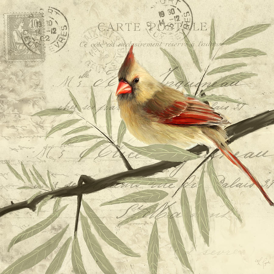 Cardinal Painting - Female Symphony by Lourry Legarde