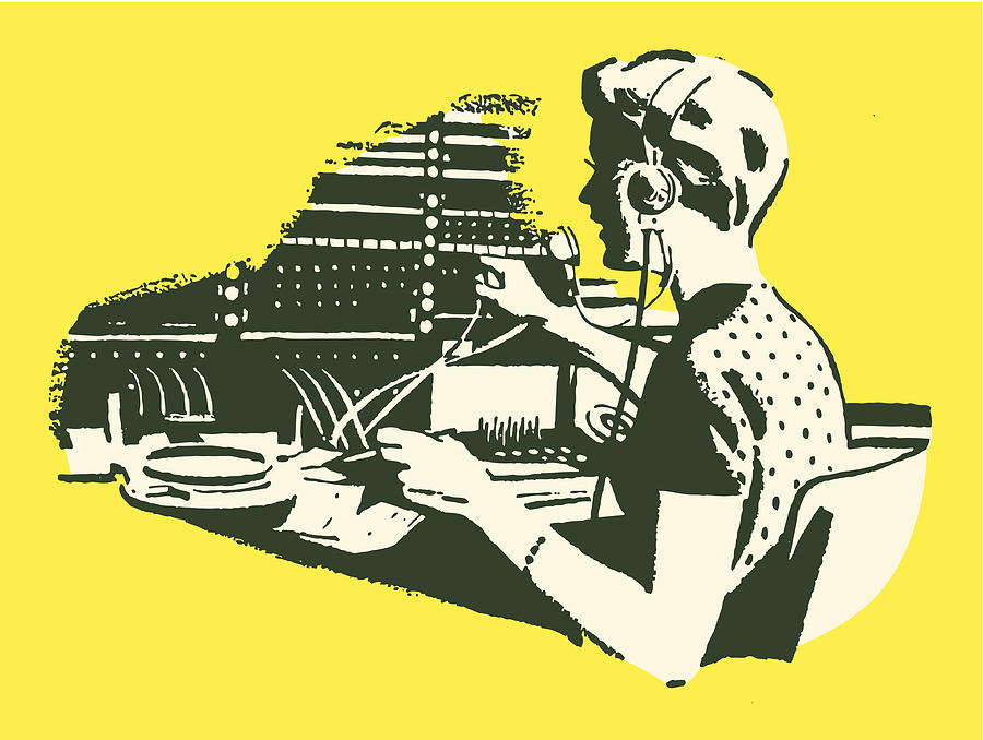 Female Telephone Operator Drawing by CSA-Archive