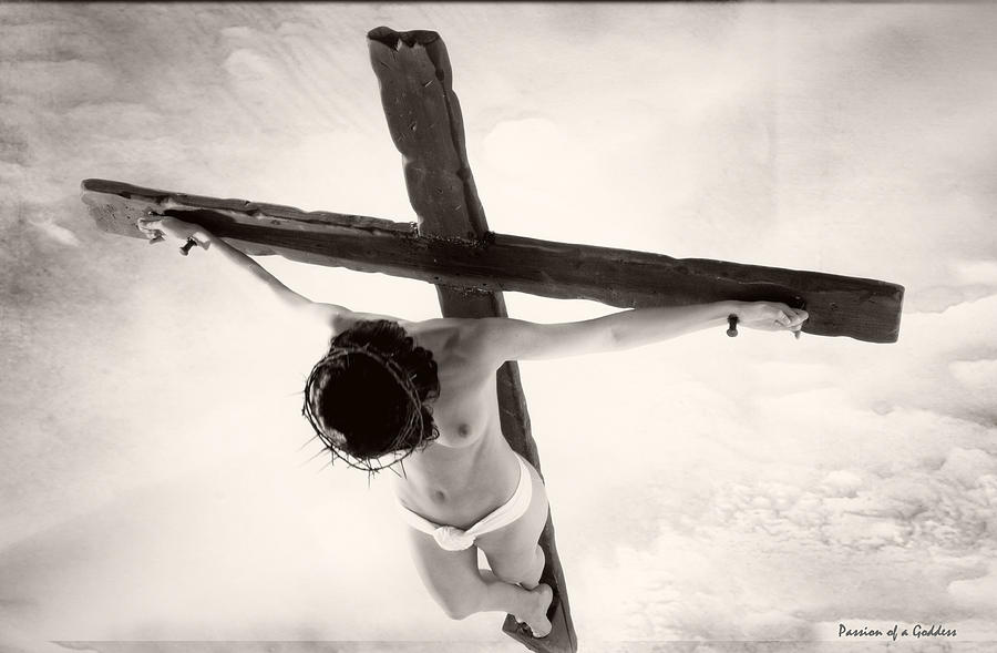 Black And White Photograph - Femme en Croix I by Ramon Martinez