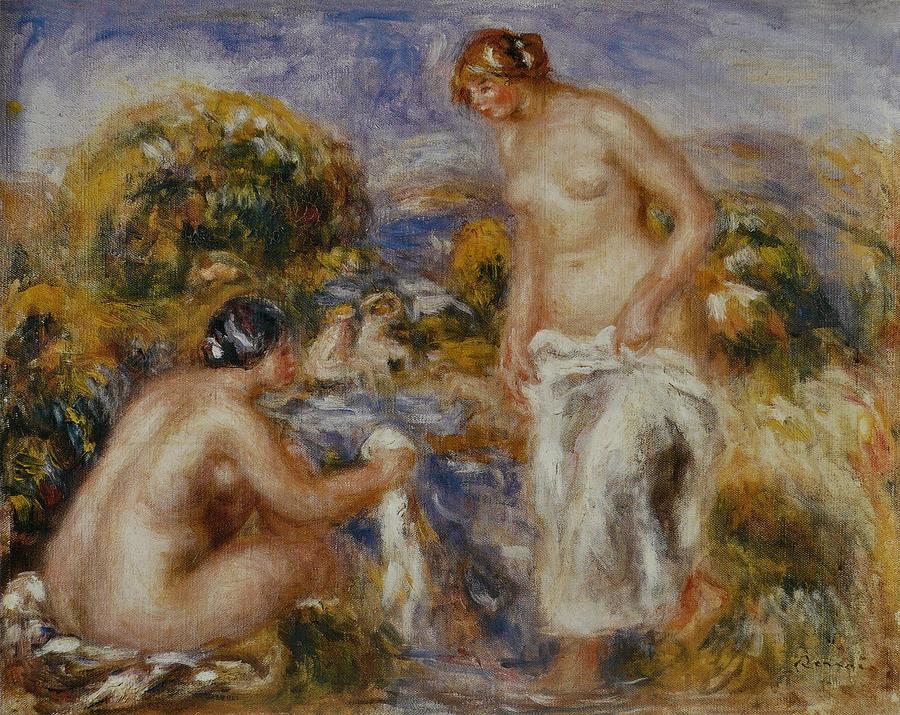 Femmes au bain Painting by Pierre-Auguste Renoir