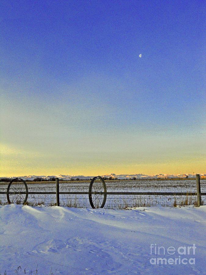 Fence and Moon Photograph by Desiree Paquette