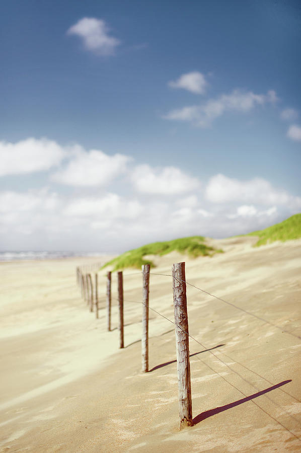 Fence At North-sea Beach With Dunes Photograph by Elisabeth Schmitt Fence At North-sea Beach With Dunes Photograph by Elisabeth Schmitt