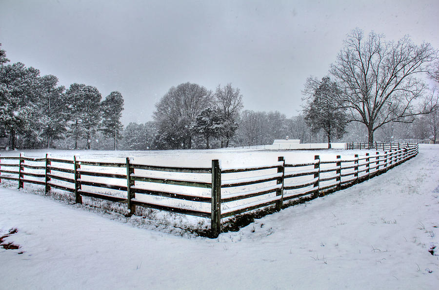 Fence in snow Photograph by Andy Lawless