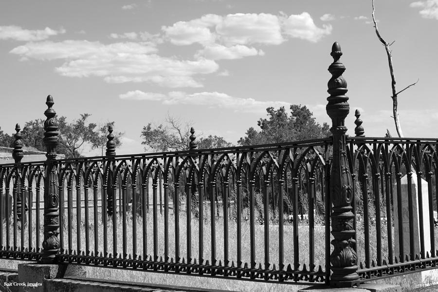 Rod Iron Fence Photograph - Fenced In Death by Cecily Vermote
