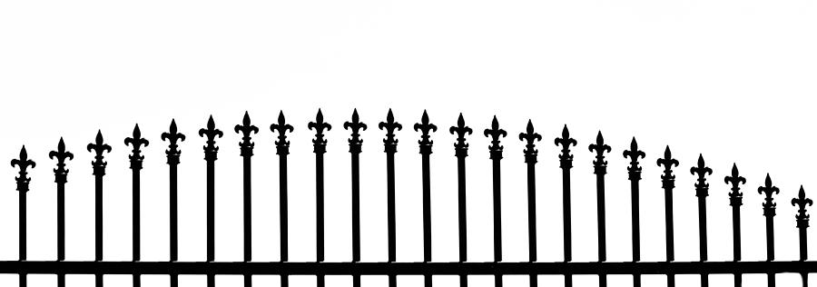 Black And White Photograph - Fenceline by Rebecca Cozart