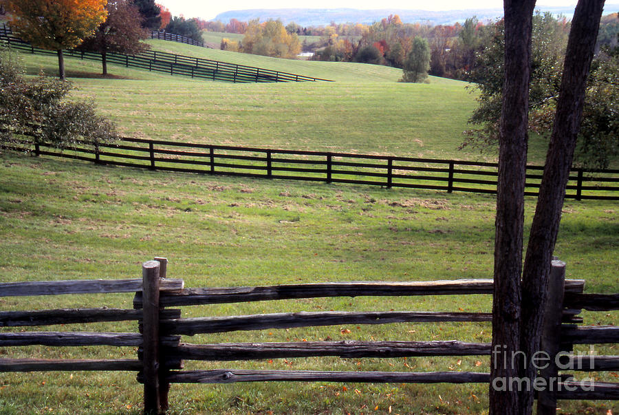 Fall Photograph - Fences and Fields by Eva Kato