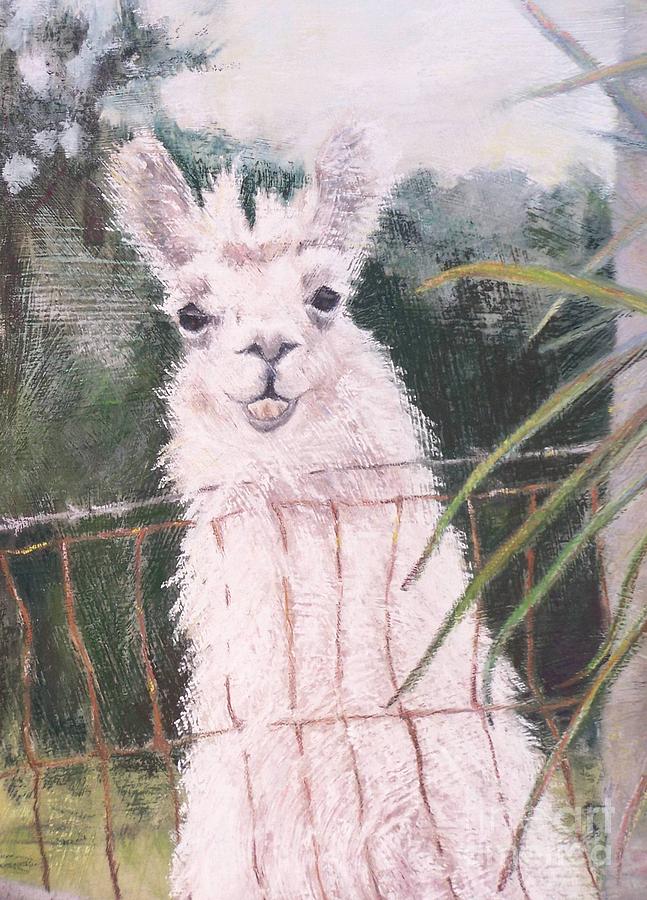 Llama Painting - Fences Make Good Neighbors by Mary Lynne Powers