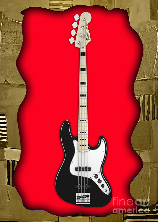 Cool Mixed Media - Fender Bass Guitar Collection by Marvin Blaine