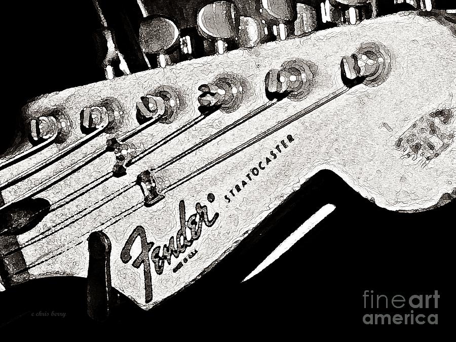 Fender  Watercolor Photograph by Chris Berry