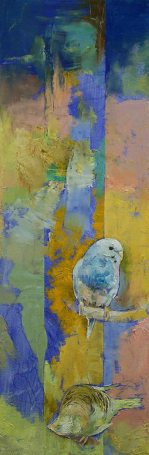Feng Shui Parakeets Painting by Michael Creese