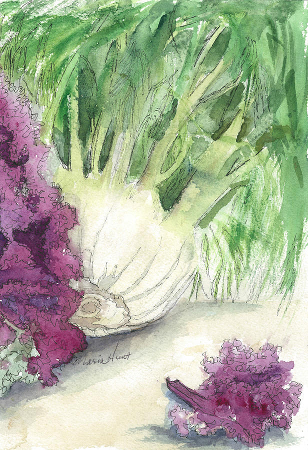 Fennel and Friend Painting by Maria Hunt