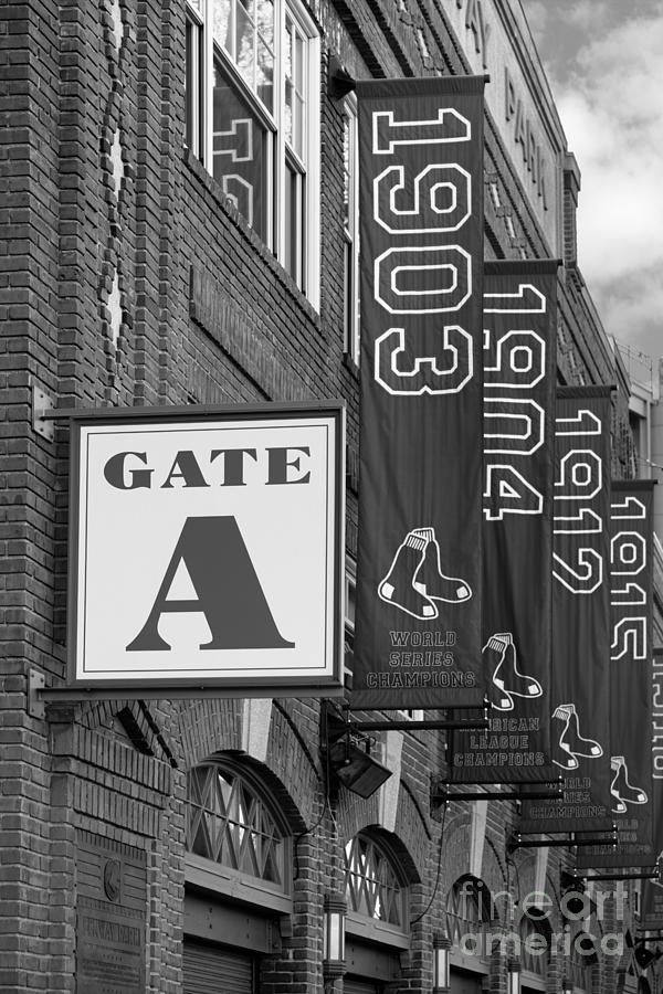 Fenway Park Gate A BW Photograph by Jerry Fornarotto
