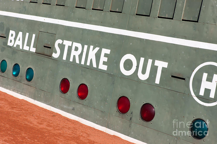 Boston Red Sox Photograph - Fenway Park Green Monster Scoreboard III by Clarence Holmes