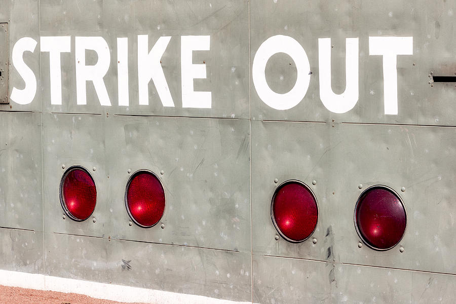 Fenway Park Strike - Out Scoreboard  Photograph by Susan Candelario