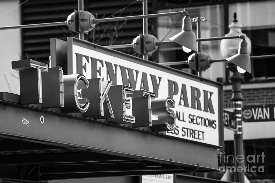 Fenway Tickets bw Photograph by Jerry Fornarotto