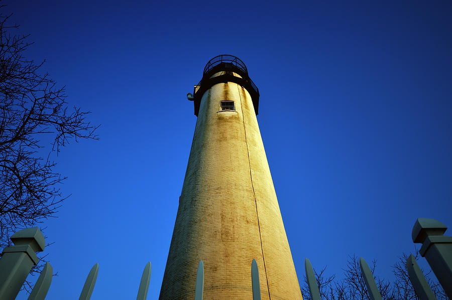 Fenwick Island Lightouse and Blue Sky Photograph by Bill Swartwout