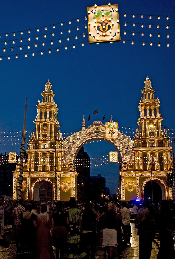 Seville Feria Gate At Night  Photograph by Lorraine Devon Wilke