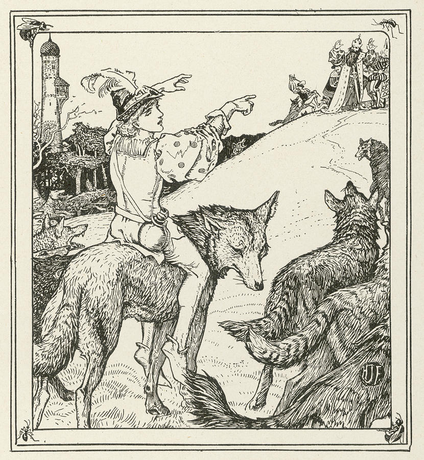 Fairy Drawing - Ferko Leads The Wolves by Mary Evans Picture Library
