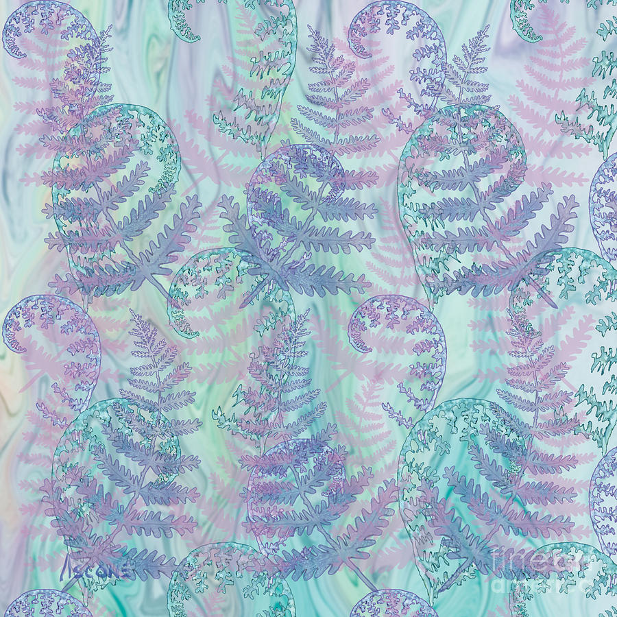 Fern Fantasy in Square  Painting by Teresa Ascone