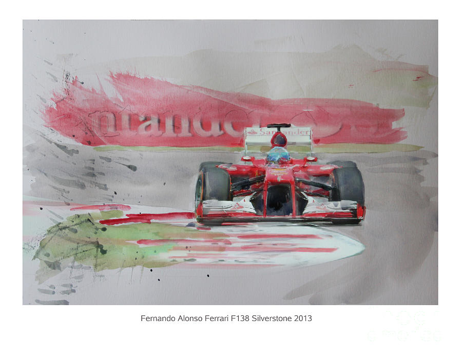 Fernando Alonso Ferrari F138 Mixed Media by Roger Lighterness