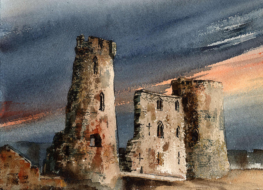 Ferns Castle  Wexford Mixed Media by Val Byrne