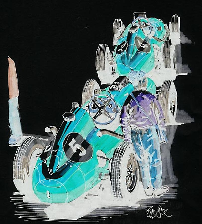 Ferrari 1958 German Grand Prix Peter Collins Michael Hawthorn Painting