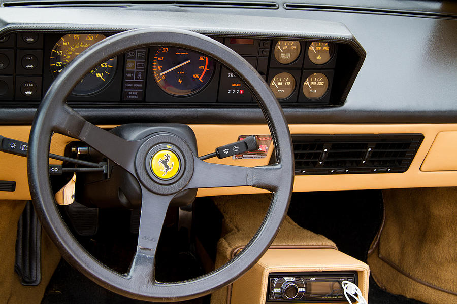 Ferrari 3.2 Mondial Cabriolet Interior Photograph by Roger Mullenhour