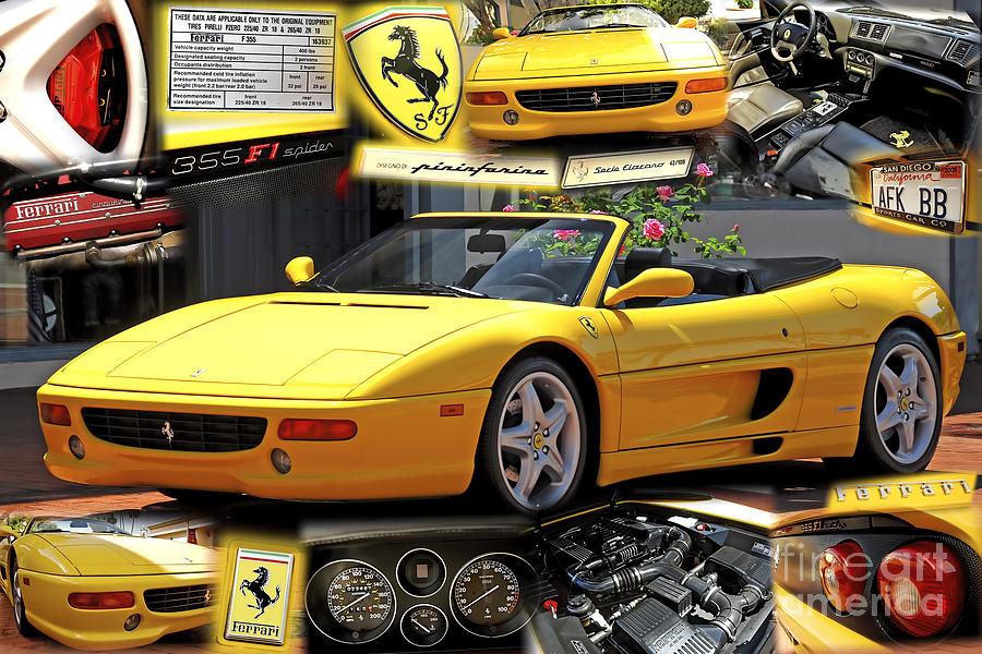 Ferrari 355 F1 Collage Photograph by Charles Abrams