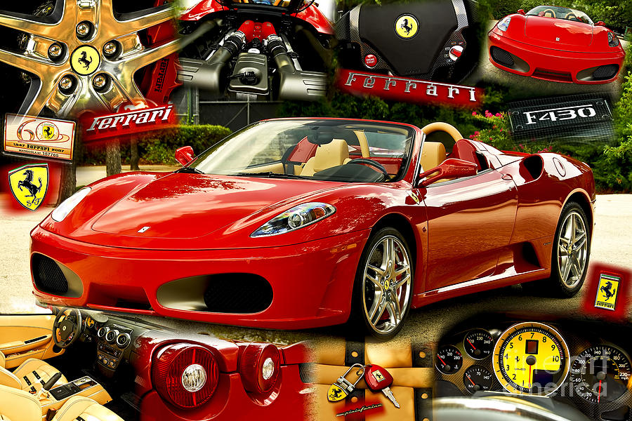 Ferrari 430 Spider Collage Photograph by Charles Abrams