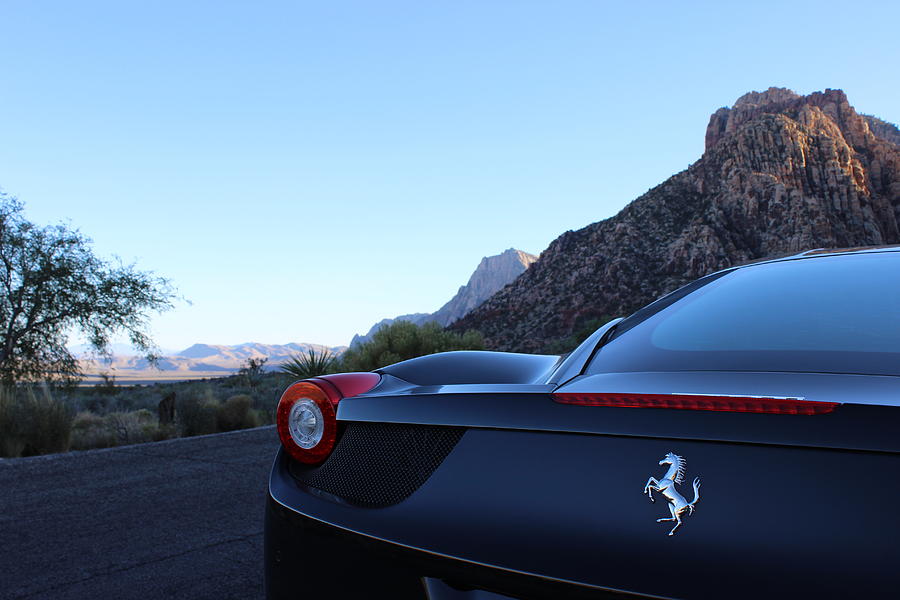 Mountain Photograph - Ferrari and Mountains by Jeff Hawley