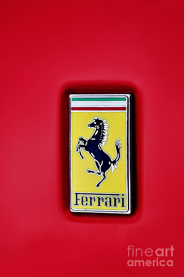 Car Photograph - Ferrari Badge by Kaye Menner