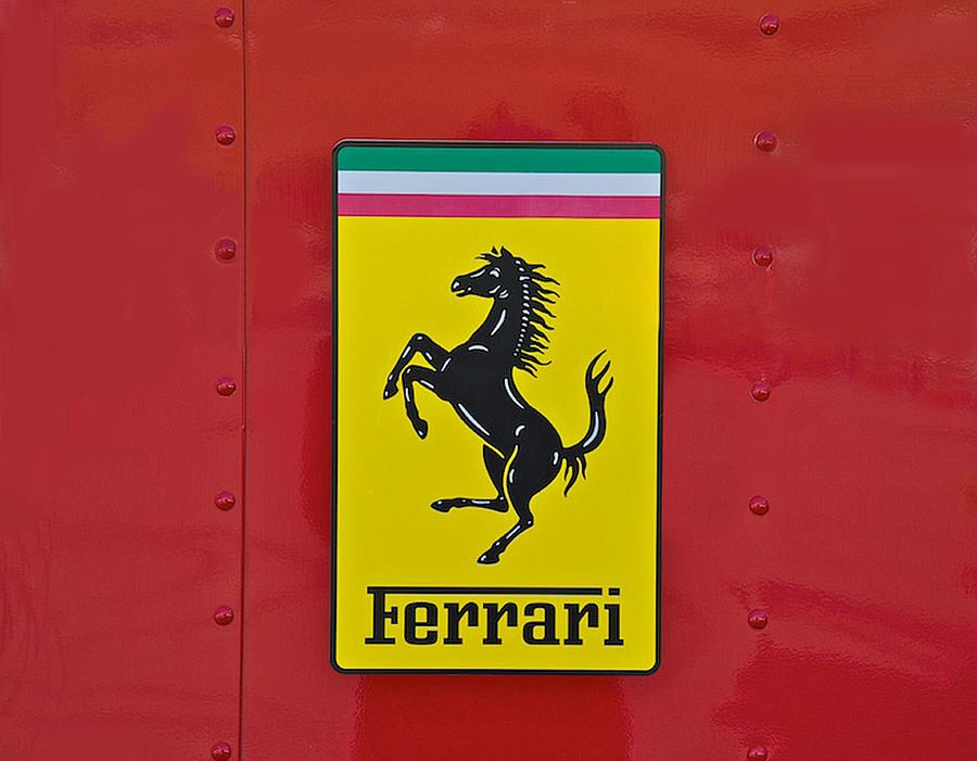 Ferrari Badge on Red Photograph by Dave Koontz