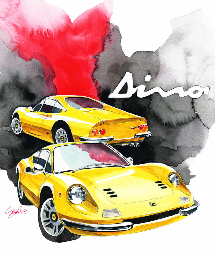 Ferrari Dino Painting - Ferrari Dino by Yoshiharu Miyakawa