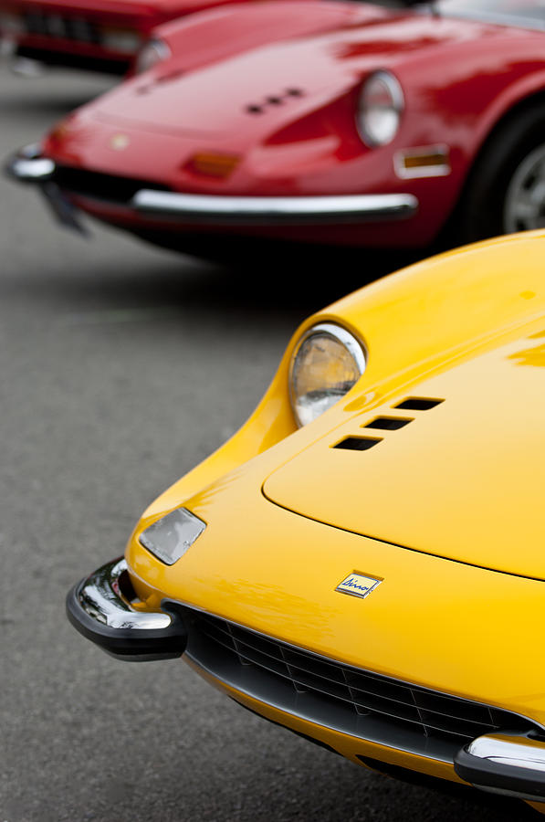 Car Photograph - Ferrari Dinos -0676c by Jill Reger