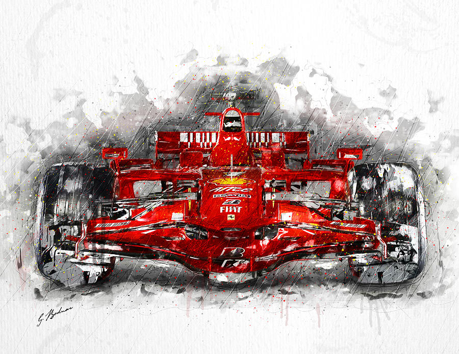 Indianapolis Digital Art - Ferrari F1 by Gary Bodnar