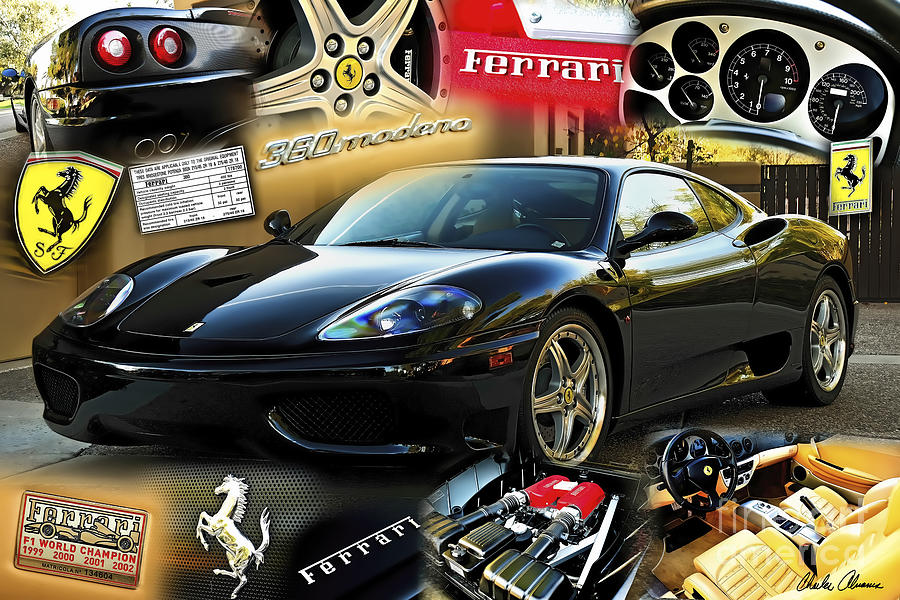 Ferrari F360 Coupe Collage Photograph by Charles Abrams