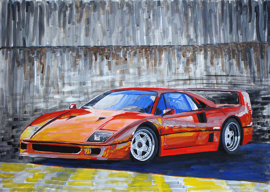 Car Painting - Ferrari F40 by Rimzil Galimzyanov