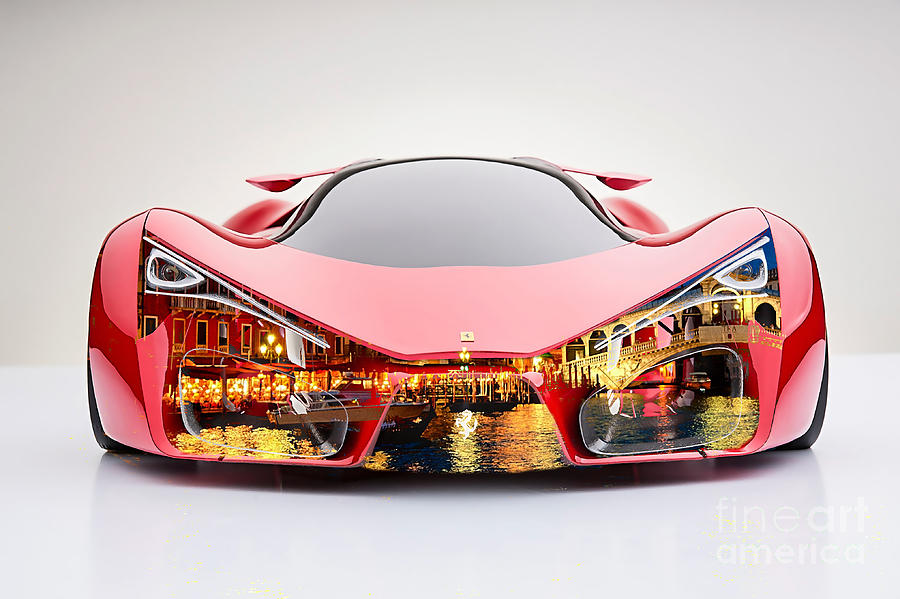 Ferrari F80 Venice Skyline Mixed Media by Marvin Blaine