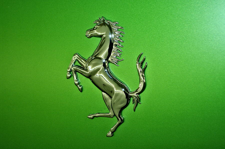 Ferrari Horse on Lime Green Photograph by Jen T - Fine Art America