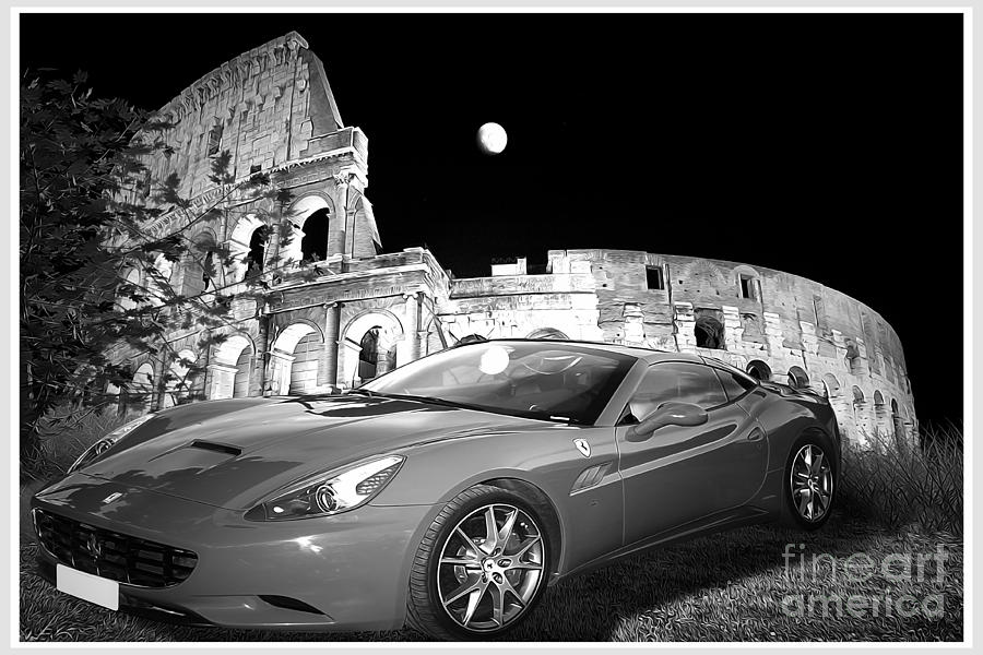 Ferrari in Rome Digital Art by Stefano Senise