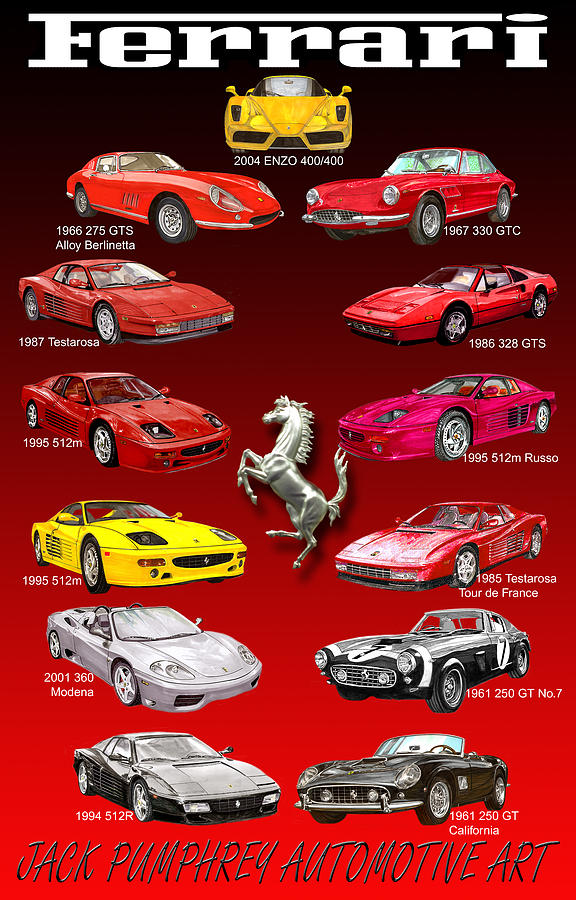 Ferrari Super Cars Landscape Giant Wall Art Poster Print 